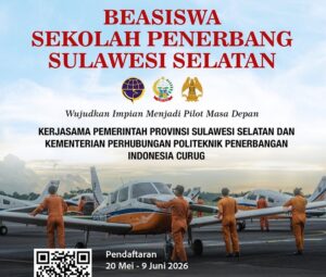 Pemprov Sulsel Buka Beasiswa Pilot, Gubernur Ajak Generasi Muda Raih Cita-cita di Dunia Penerbangan