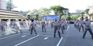 Polrestabes Makassar Gelar Olahraga Bersama, Perkuat Soliditas dan Kebugaran Personel