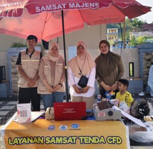 Pelayanan Dekat, Hasil Meningkat: Samsat Tenda Majene Catat Jutaan Rupiah di CFD