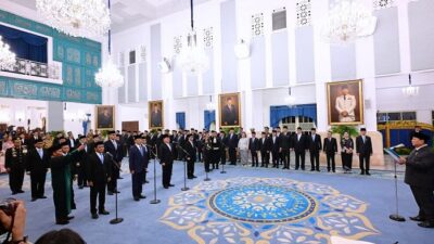 Prabowo Lantik Menteri dan Wakil Menteri Kabinet Merah Putih di Istana Negara, Ini Daftarnya